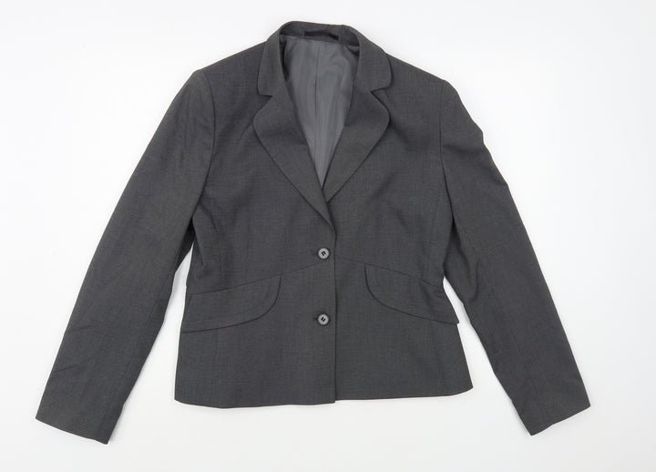 Icona Womens Grey Jacket Blazer Size 12 Button