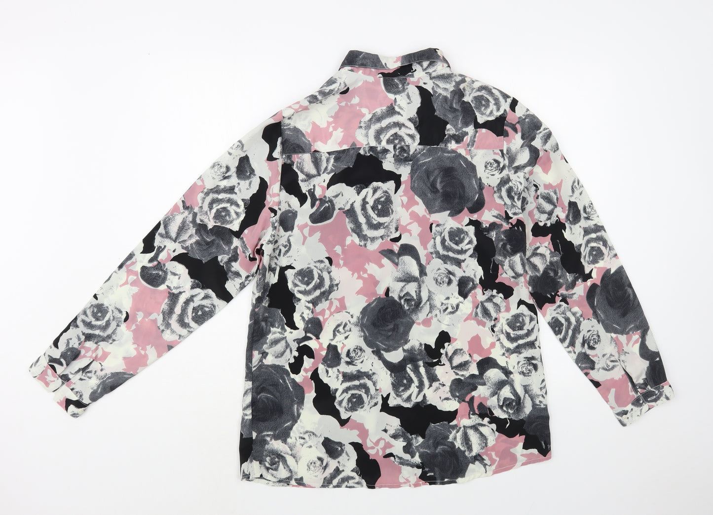Imitz Womens Multicoloured Floral Polyester Basic Button-Up Size 10 Collared