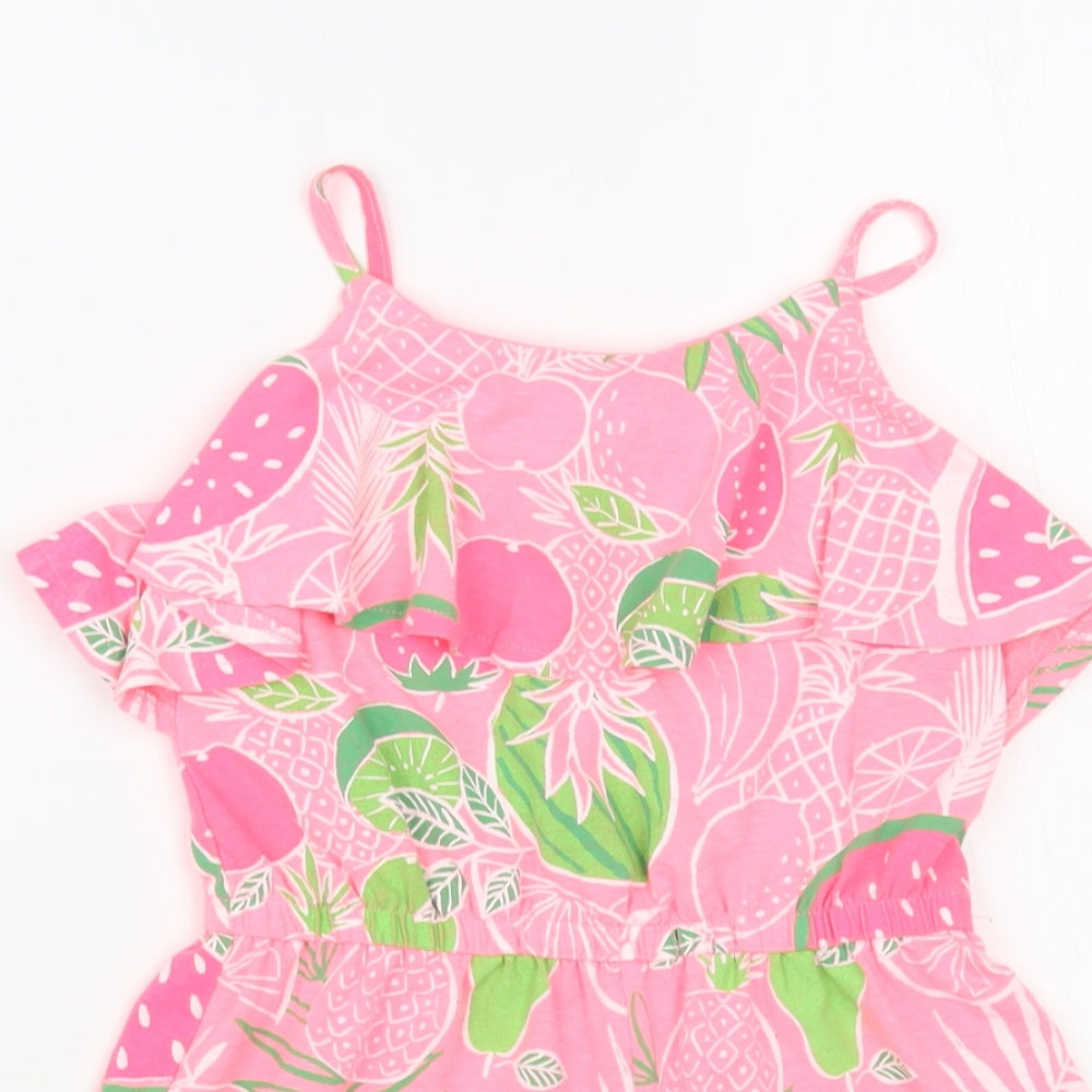 Blue Zoo Girls Pink Geometric Polyester Playsuit One-Piece Size 7-8 Years - Fruit Print
