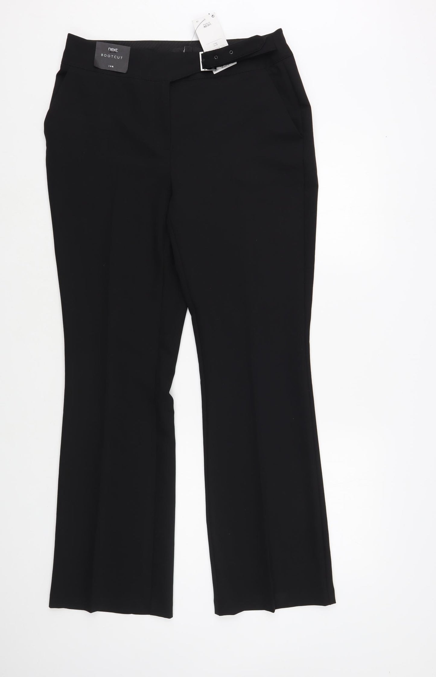 NEXT Womens Black Polyester Dress Pants Trousers Size 10 L31 in Buckle