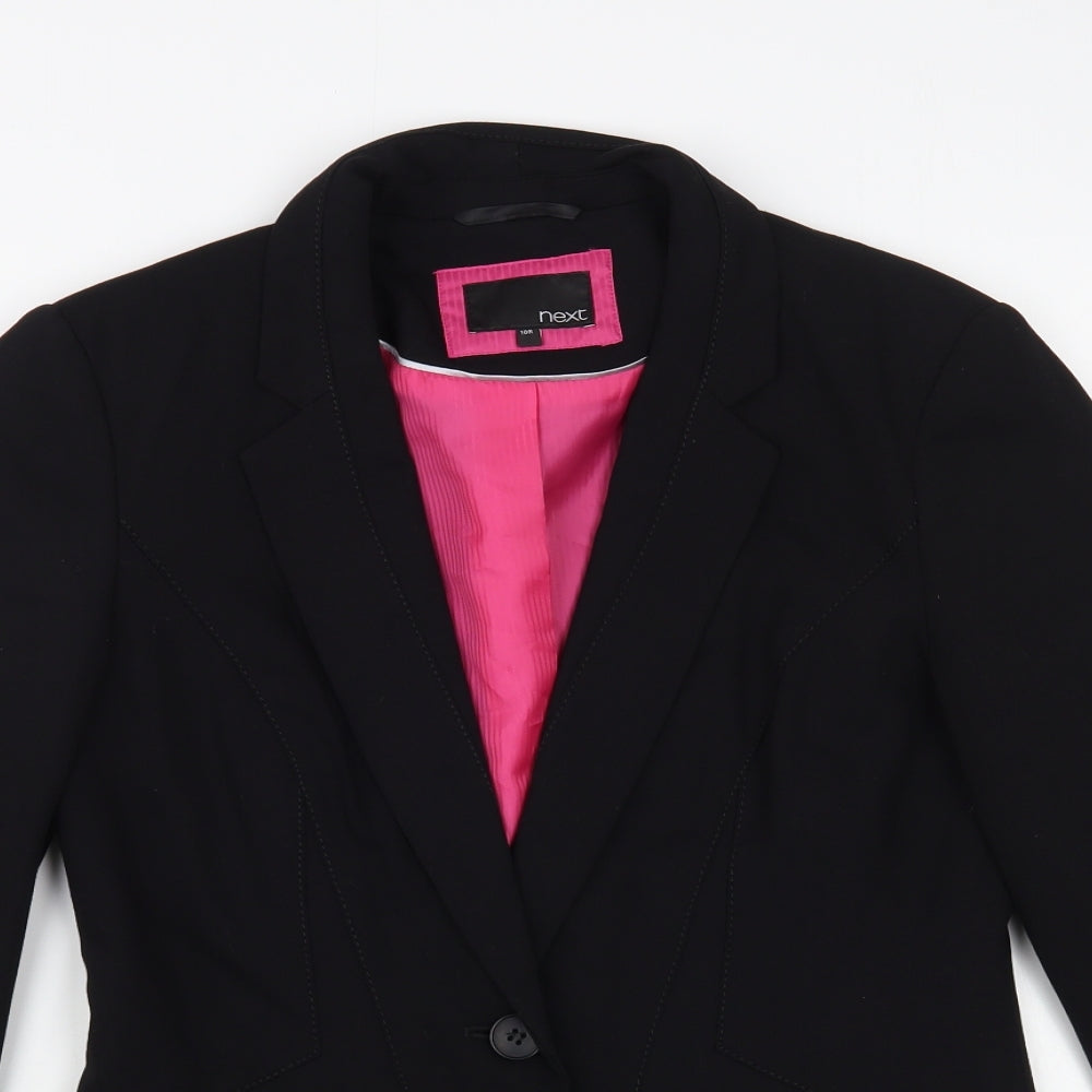 NEXT Womens Black Jacket Blazer Size 10 Button