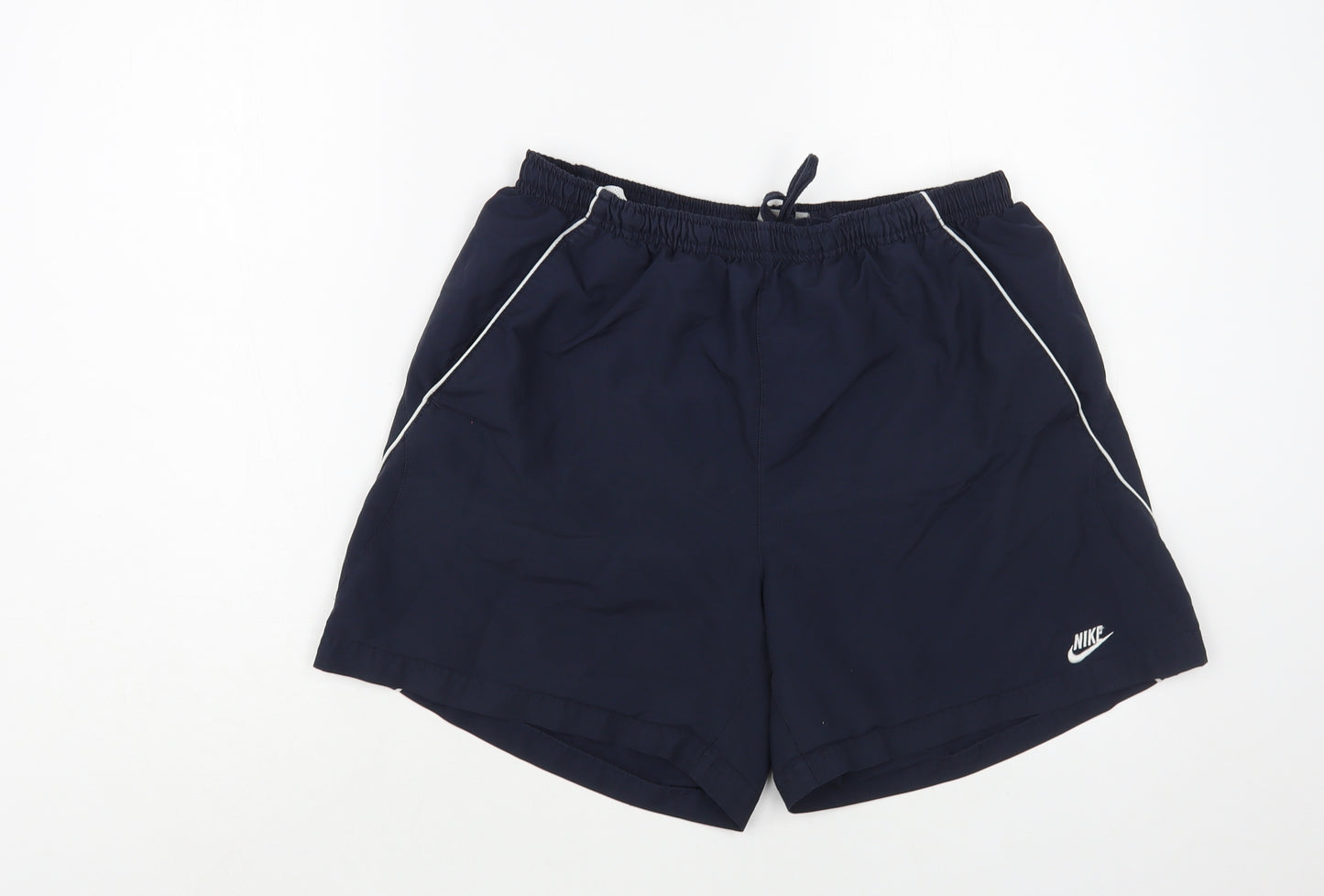Nike Mens Blue Polyester Bermuda Shorts Size L L6 in Regular Drawstring