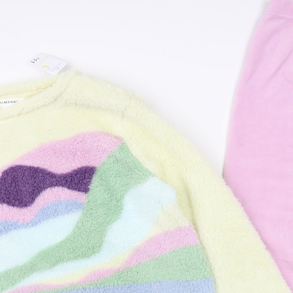 Primark Womens Purple Polyester Pyjama Set Size L