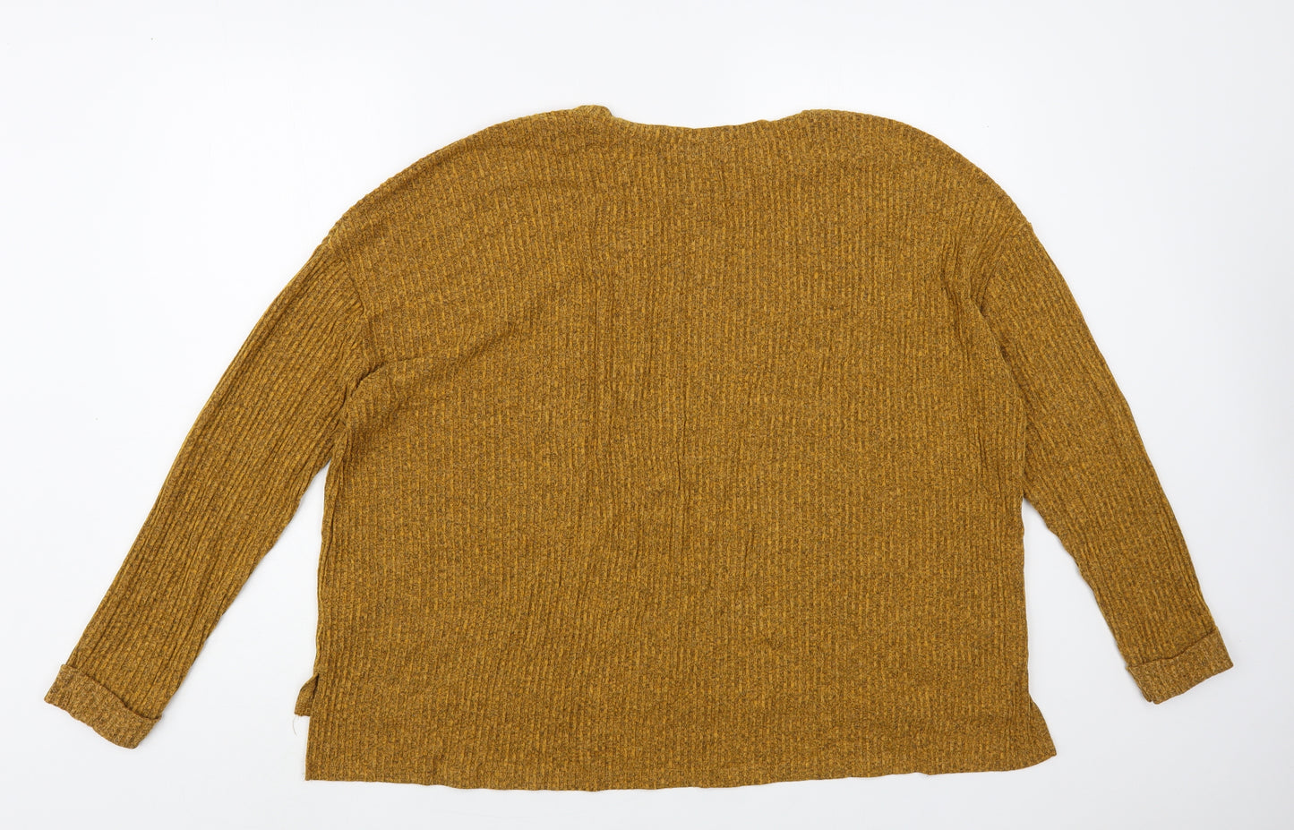 Primark Womens Yellow Boat Neck Polyester Pullover Jumper Size 18