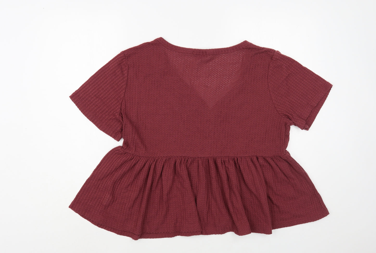 SheIn Womens Purple Polyester Basic Blouse Size XL V-Neck