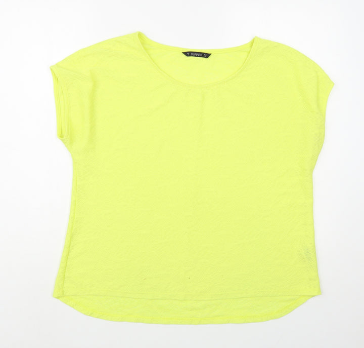 Dunnes Stores Womens Yellow Polyester Basic Blouse Size 18 Boat Neck
