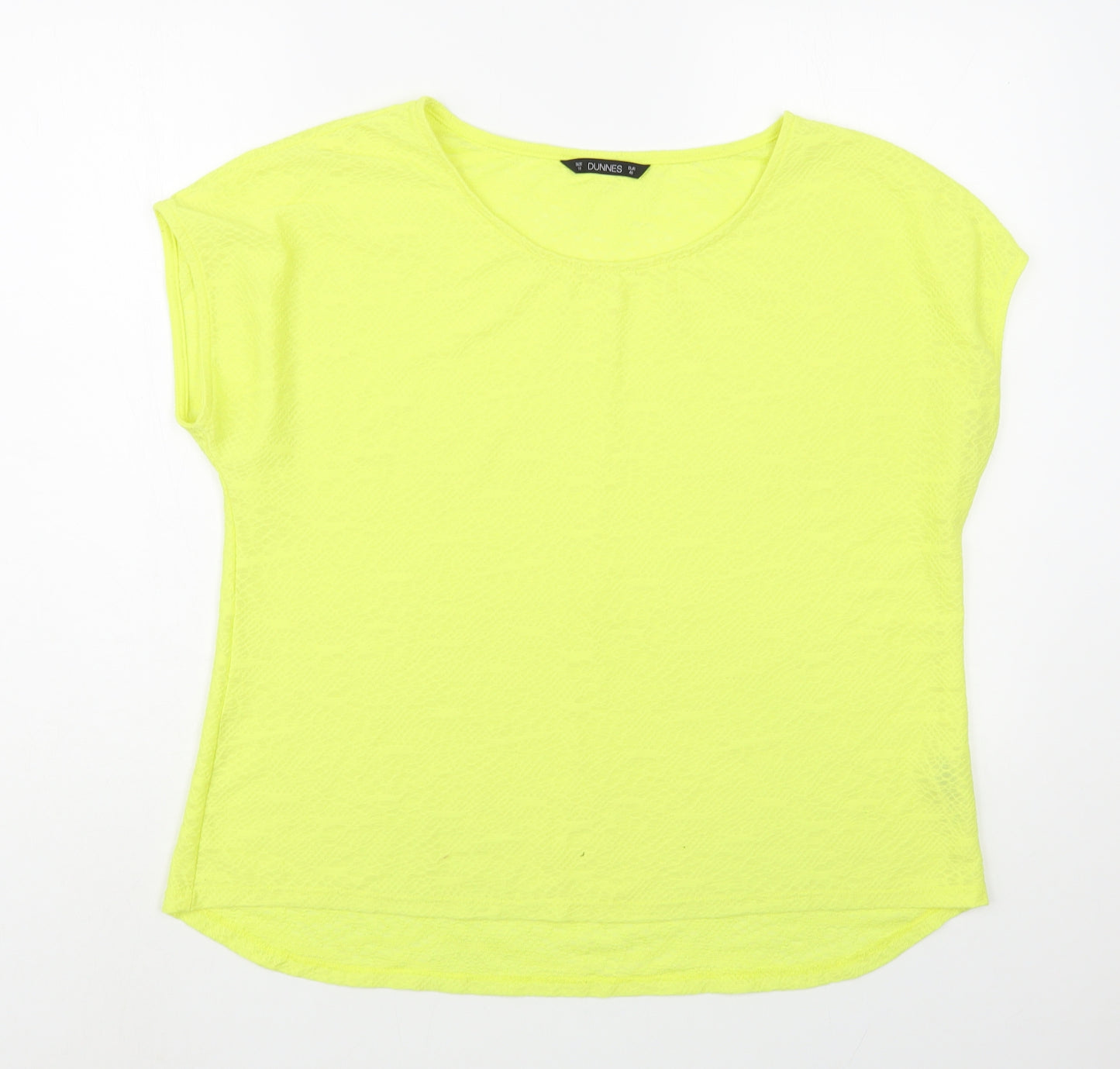 Dunnes Stores Womens Yellow Polyester Basic Blouse Size 18 Boat Neck