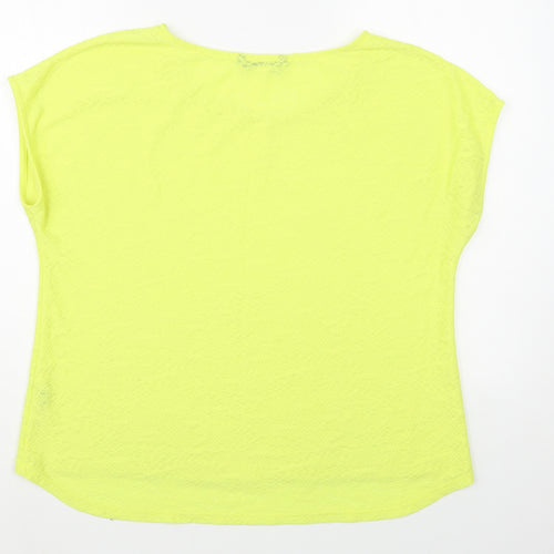 Dunnes Stores Womens Yellow Polyester Basic Blouse Size 18 Boat Neck