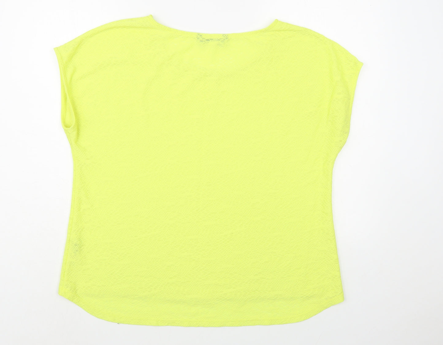 Dunnes Stores Womens Yellow Polyester Basic Blouse Size 18 Boat Neck