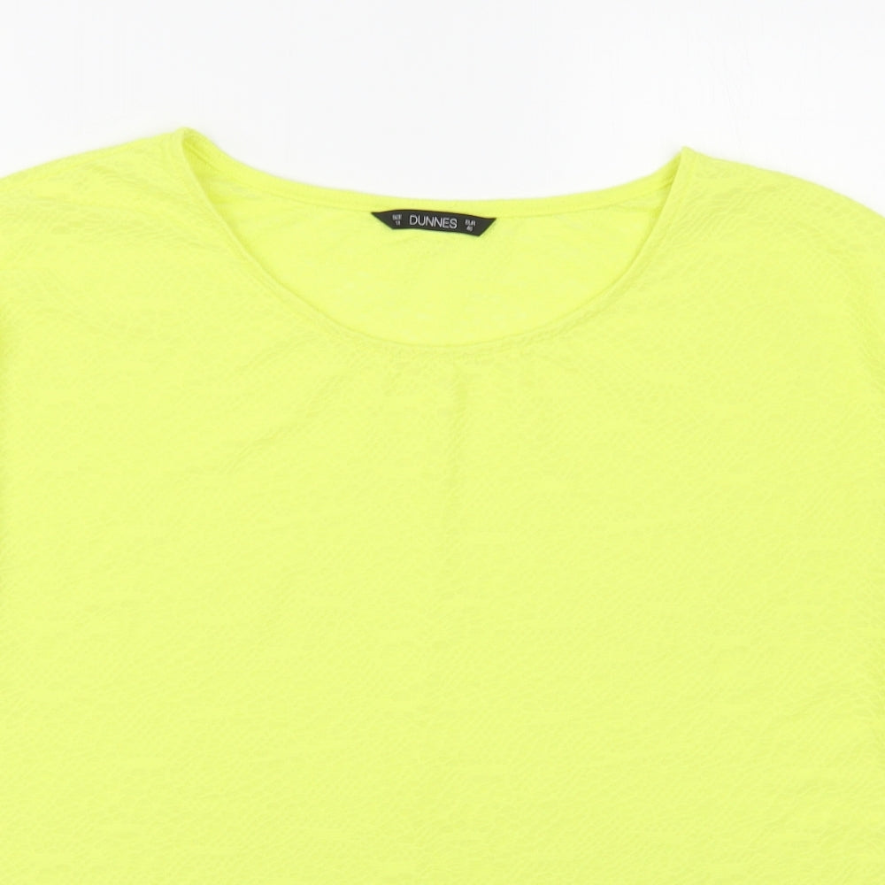 Dunnes Stores Womens Yellow Polyester Basic Blouse Size 18 Boat Neck