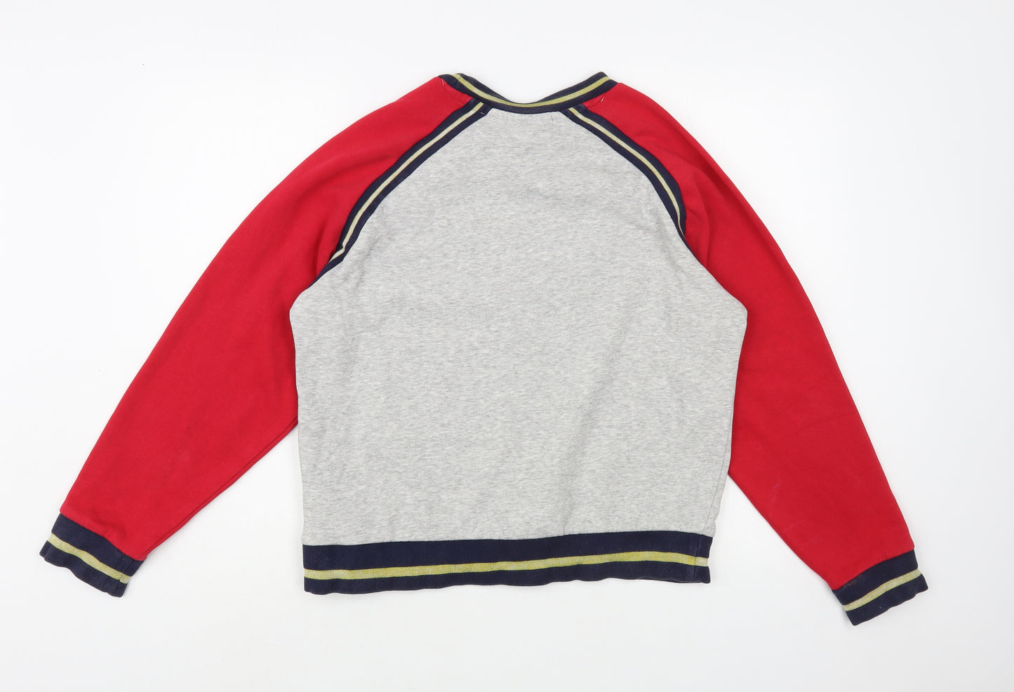 FILA Womens Grey Colourblock Cotton Pullover Sweatshirt Size M Pullover