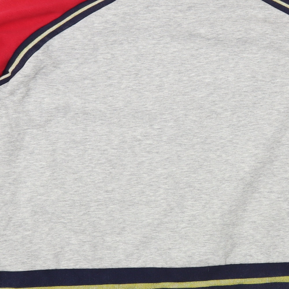 FILA Womens Grey Colourblock Cotton Pullover Sweatshirt Size M Pullover