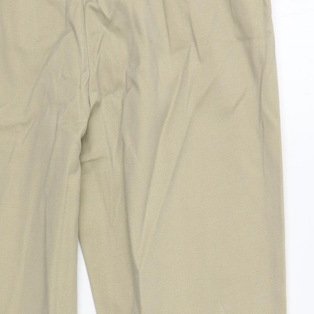 F&F Womens Beige Cotton Chino Trousers Size 12 L27 in Regular Hook & Loop