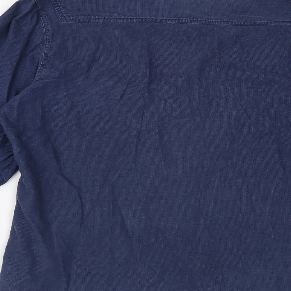 Topman Mens Blue Cotton Button-Up Size M Collared Button