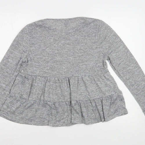 New Look Womens Grey Crew Neck Polyester Pullover Jumper Size M