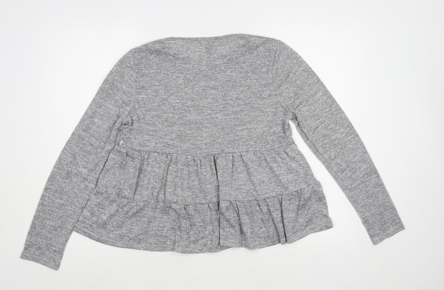 New Look Womens Grey Crew Neck Polyester Pullover Jumper Size M