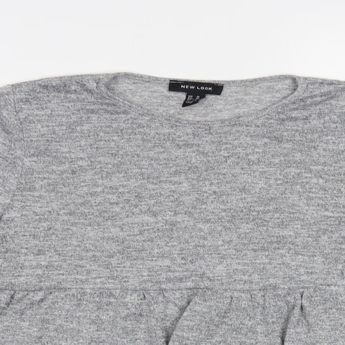 New Look Womens Grey Crew Neck Polyester Pullover Jumper Size M