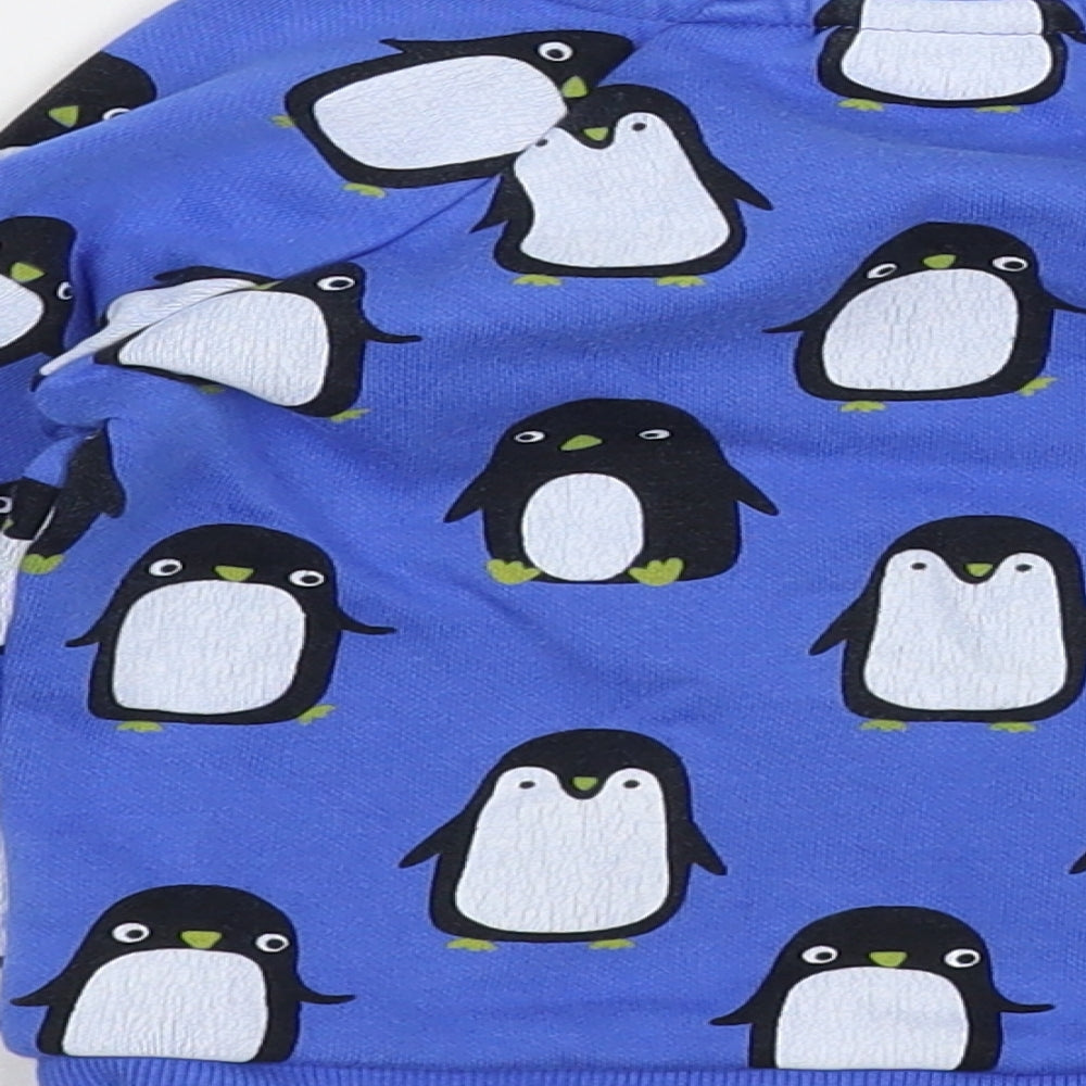 Dunnes Stores Baby Blue Geometric Cotton Pullover Jumper Size 18-24 Months Pullover - Penguin Print