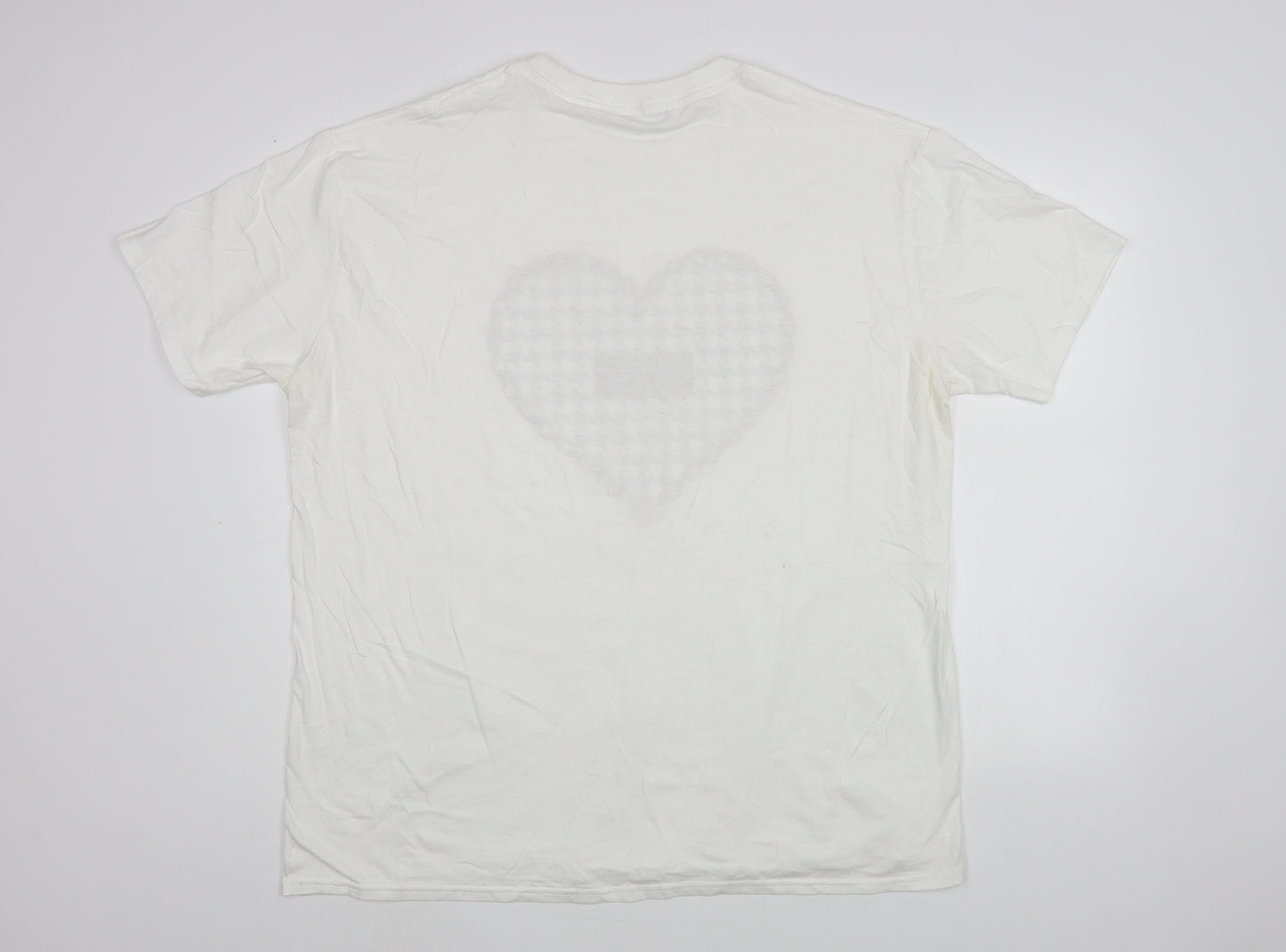 Stylewise Womens White Cotton Basic T-Shirt Size L Crew Neck - Paris