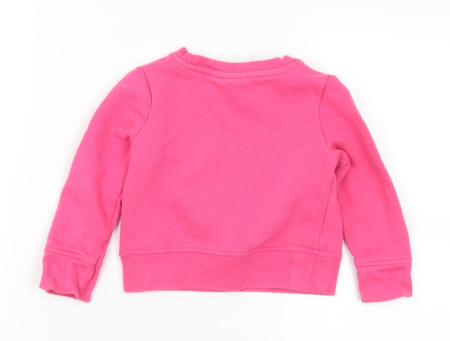 Disney Girls Pink Cotton Pullover Sweatshirt Size 2 Years - Minnie Mouse