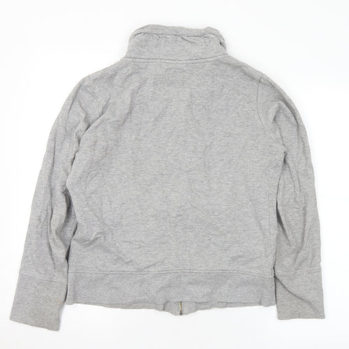 TOM TAILOR Womens Grey Cotton Full Zip Sweatshirt Size L Zip
