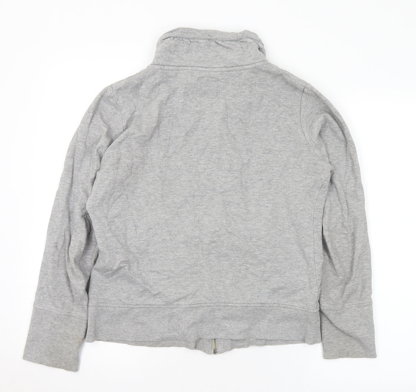 TOM TAILOR Womens Grey Cotton Full Zip Sweatshirt Size L Zip