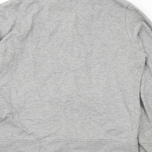 TOM TAILOR Womens Grey Cotton Full Zip Sweatshirt Size L Zip