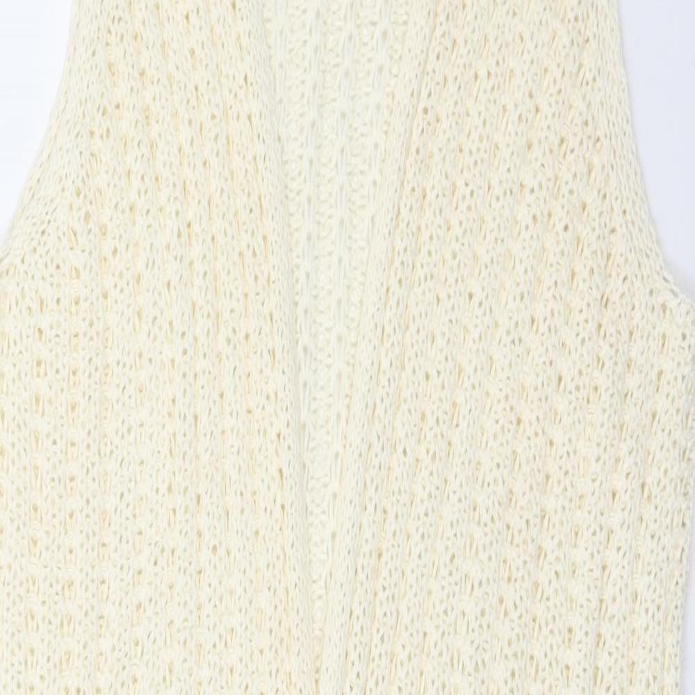 Influx Womens Ivory V-Neck Acrylic Cardigan Jumper Size 14