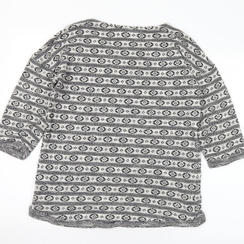 NEXT Womens Black Round Neck Geometric Acrylic Pullover Jumper Size 12