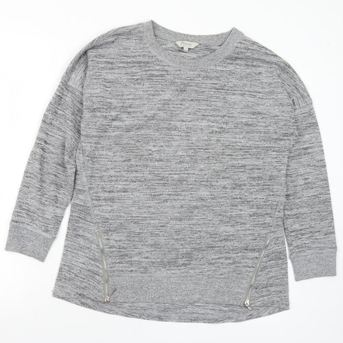 Peacocks Womens Grey Crew Neck Polyester Pullover Jumper Size 12