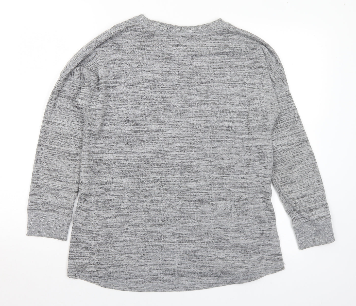 Peacocks Womens Grey Crew Neck Polyester Pullover Jumper Size 12