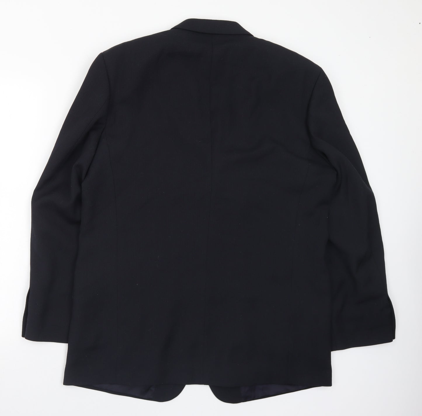David Moss Mens Black Polyester Jacket Suit Jacket Size 44