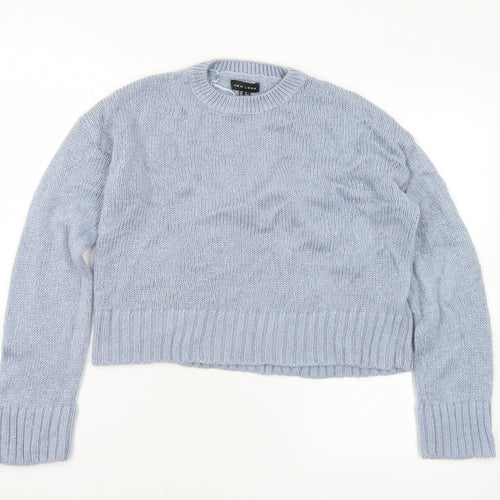 New Look Womens Blue Crew Neck Acrylic Pullover Jumper Size S