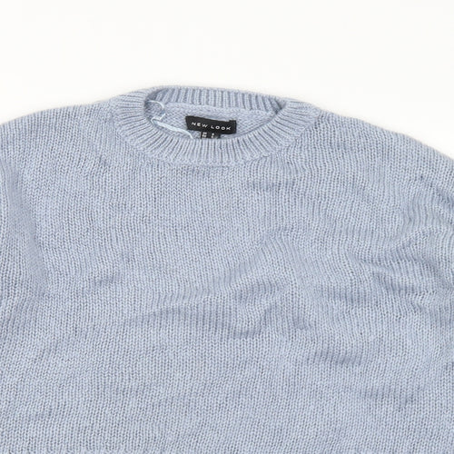 New Look Womens Blue Crew Neck Acrylic Pullover Jumper Size S
