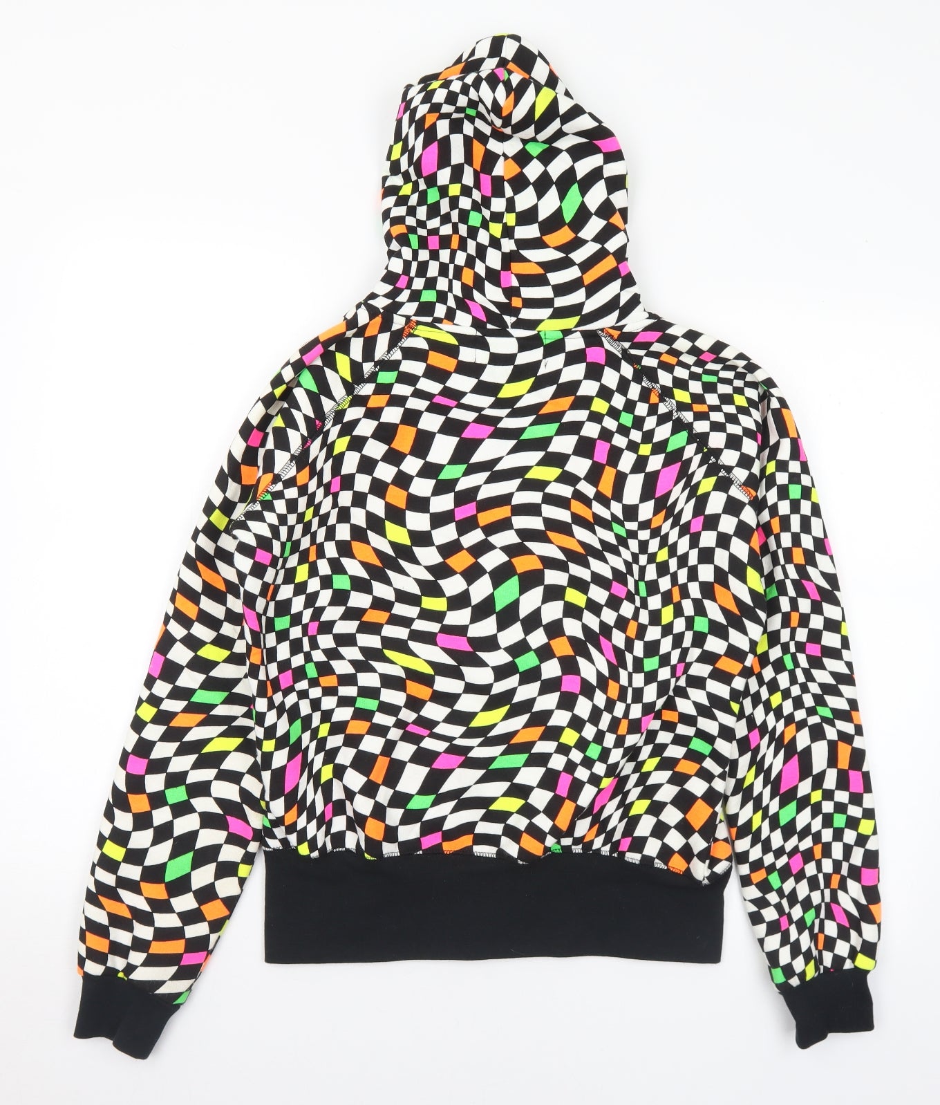 Miss Hill Womens Multicoloured Geometric Cotton Full Zip Hoodie Size L