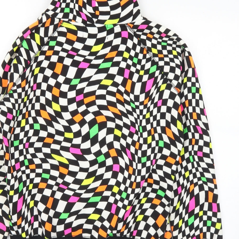 Miss Hill Womens Multicoloured Geometric Cotton Full Zip Hoodie Size L