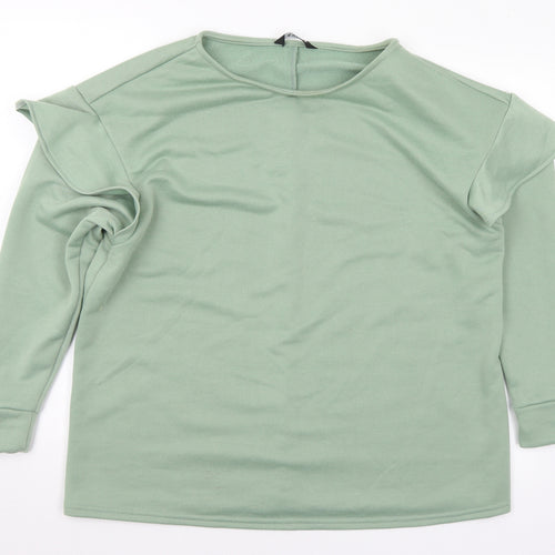 Evans Womens Green Polyester Pullover Sweatshirt Size 14