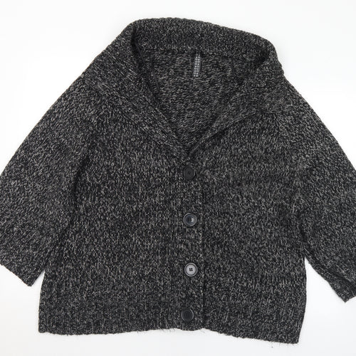 Preworn Womens Grey Collared Acrylic Cardigan Jumper Size 18 - 18-20