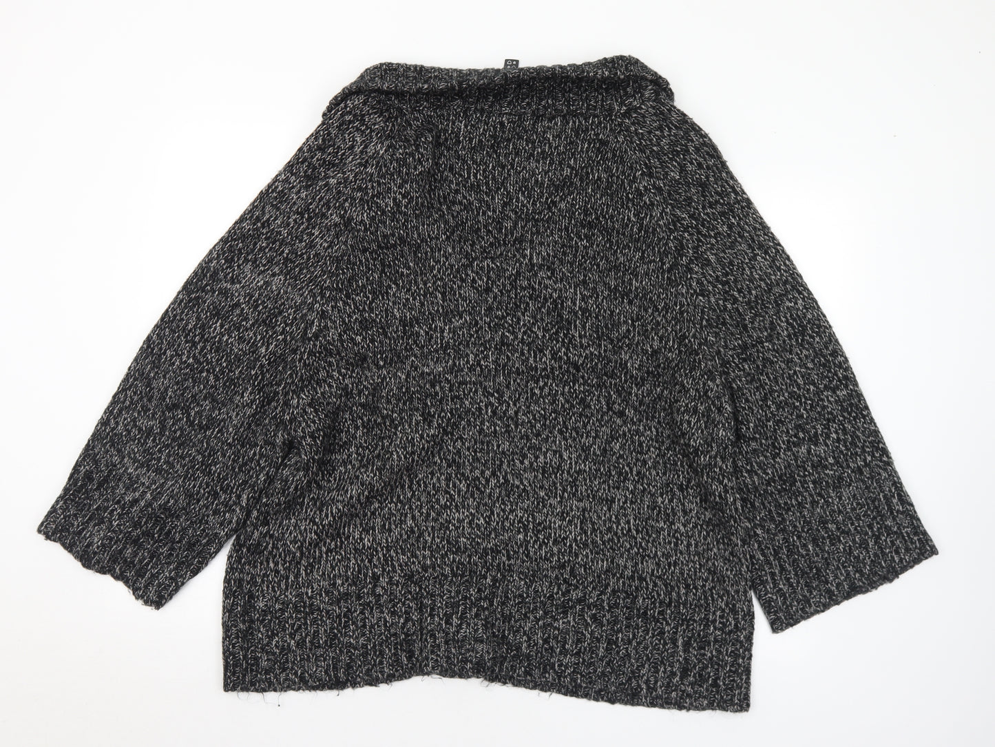 Preworn Womens Grey Collared Acrylic Cardigan Jumper Size 18 - 18-20