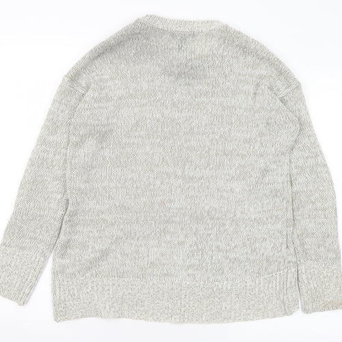 New Look Womens Grey Crew Neck Acrylic Pullover Jumper Size S