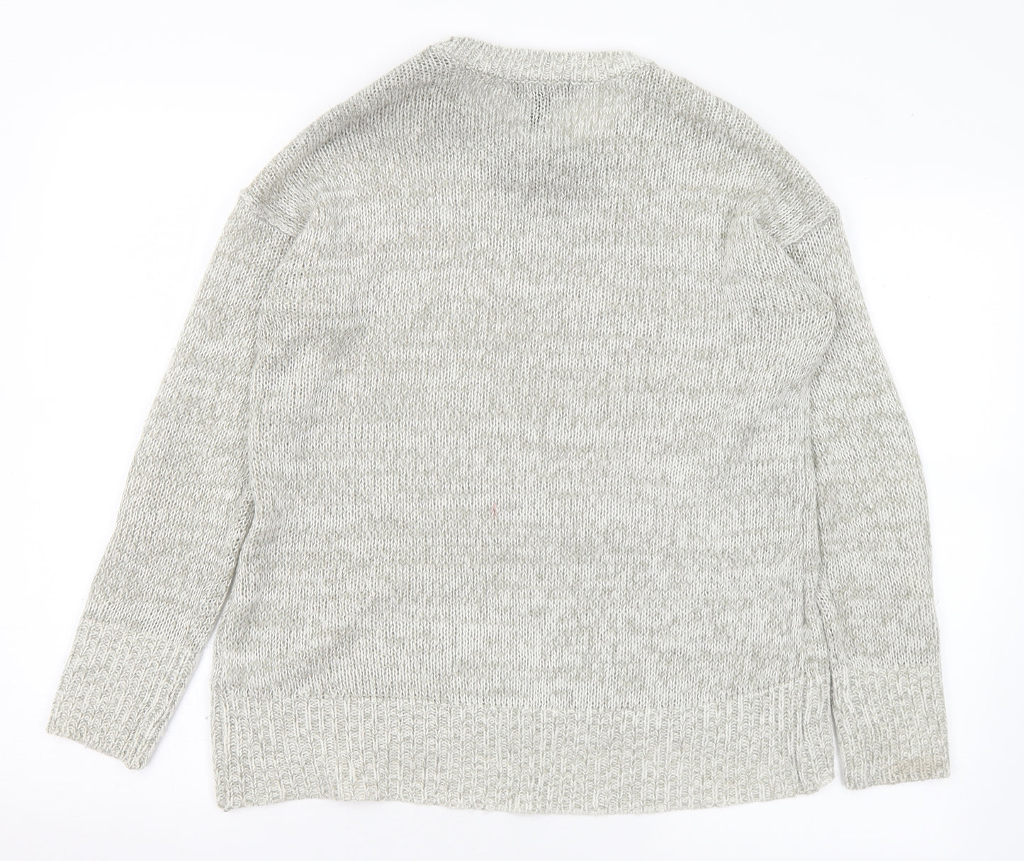 New Look Womens Grey Crew Neck Acrylic Pullover Jumper Size S