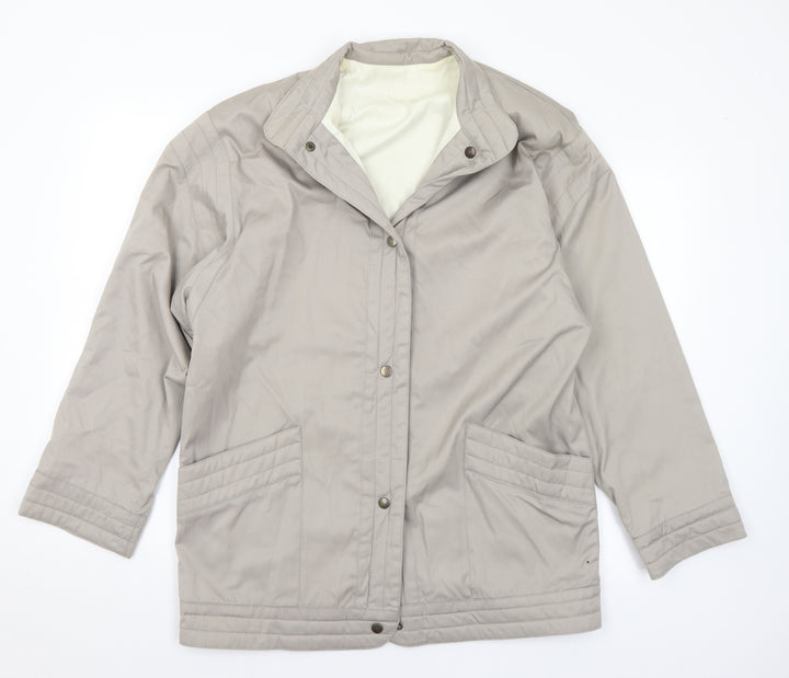 4 Seasons of London Mens Grey Parka Coat Size M Snap - Reversible