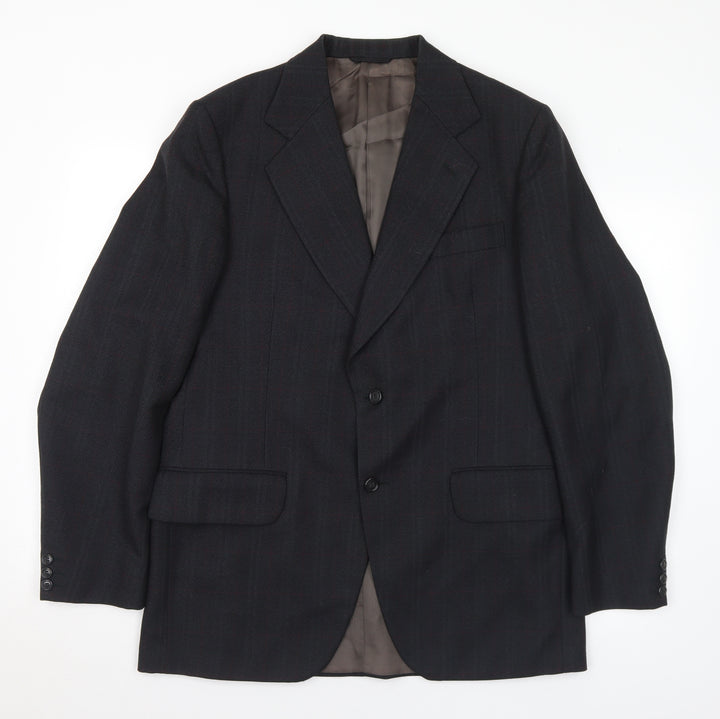 Maeson Mens Grey Plaid Wool Jacket Suit Jacket Size 41