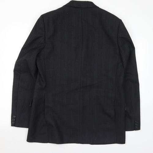 Maeson Mens Grey Plaid Wool Jacket Suit Jacket Size 41