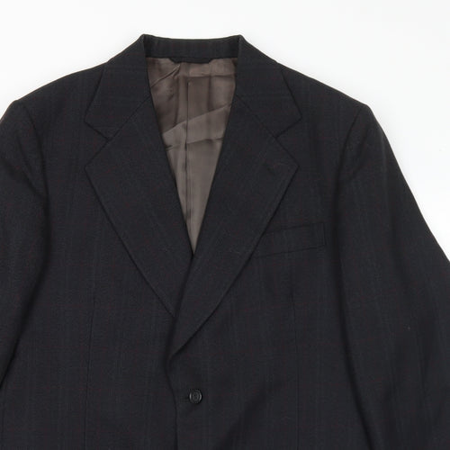 Maeson Mens Grey Plaid Wool Jacket Suit Jacket Size 41