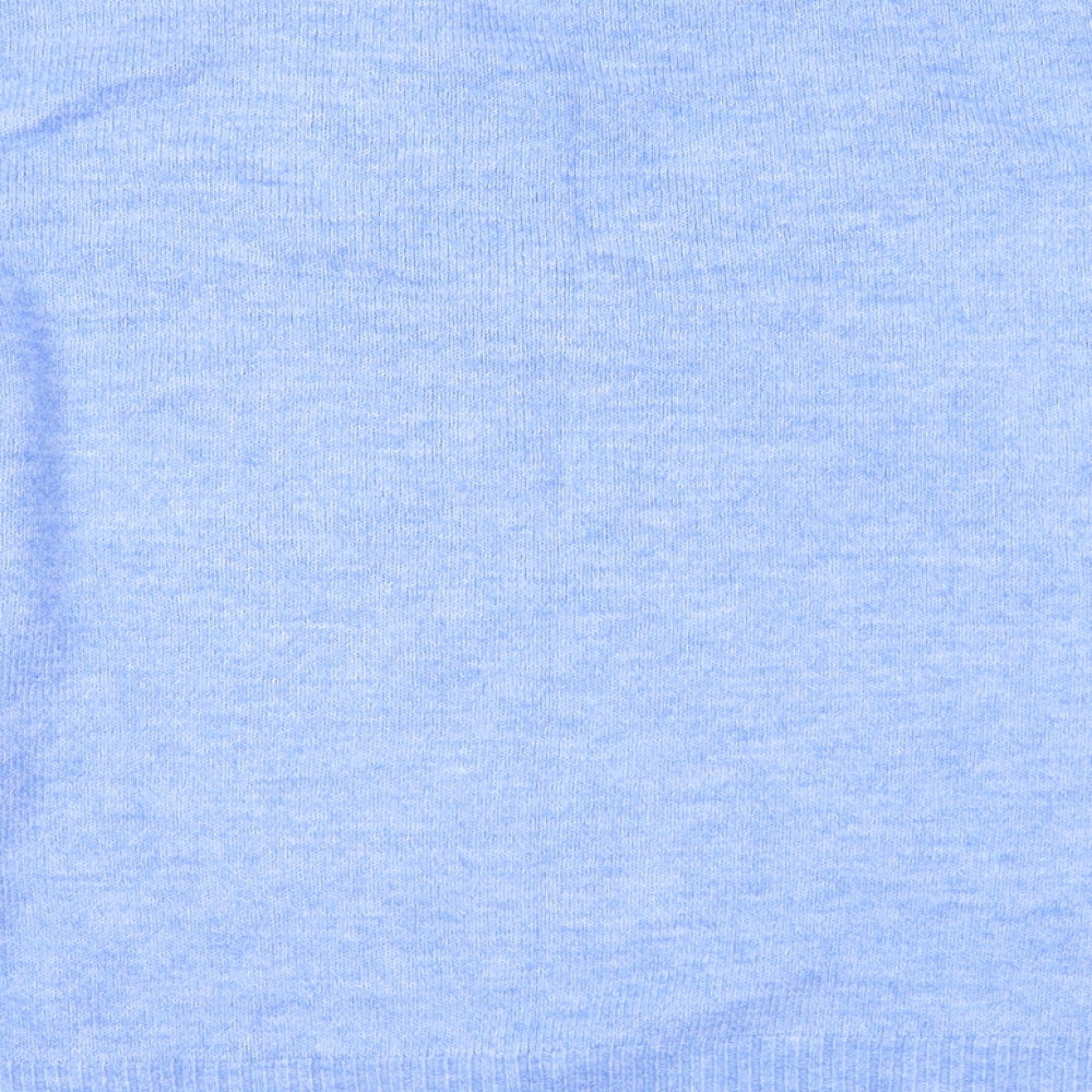 Nutmeg Womens Blue V-Neck Acrylic Pullover Jumper Size 14