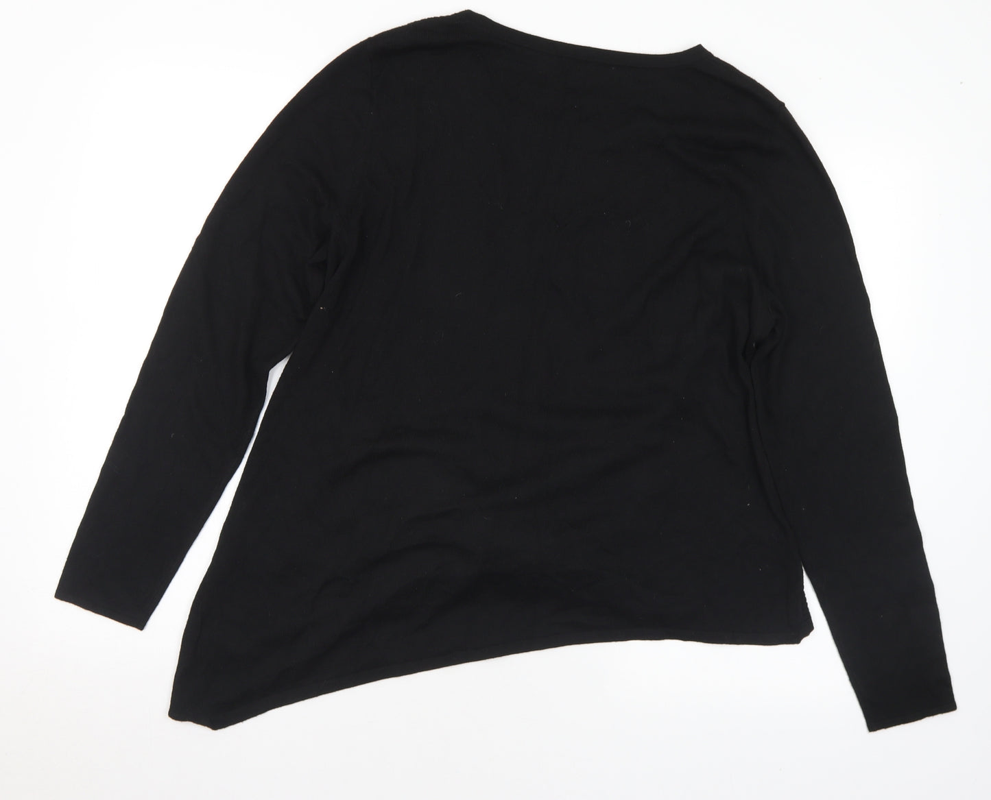 River Island Womens Black Round Neck Polyester Pullover Jumper Size 16
