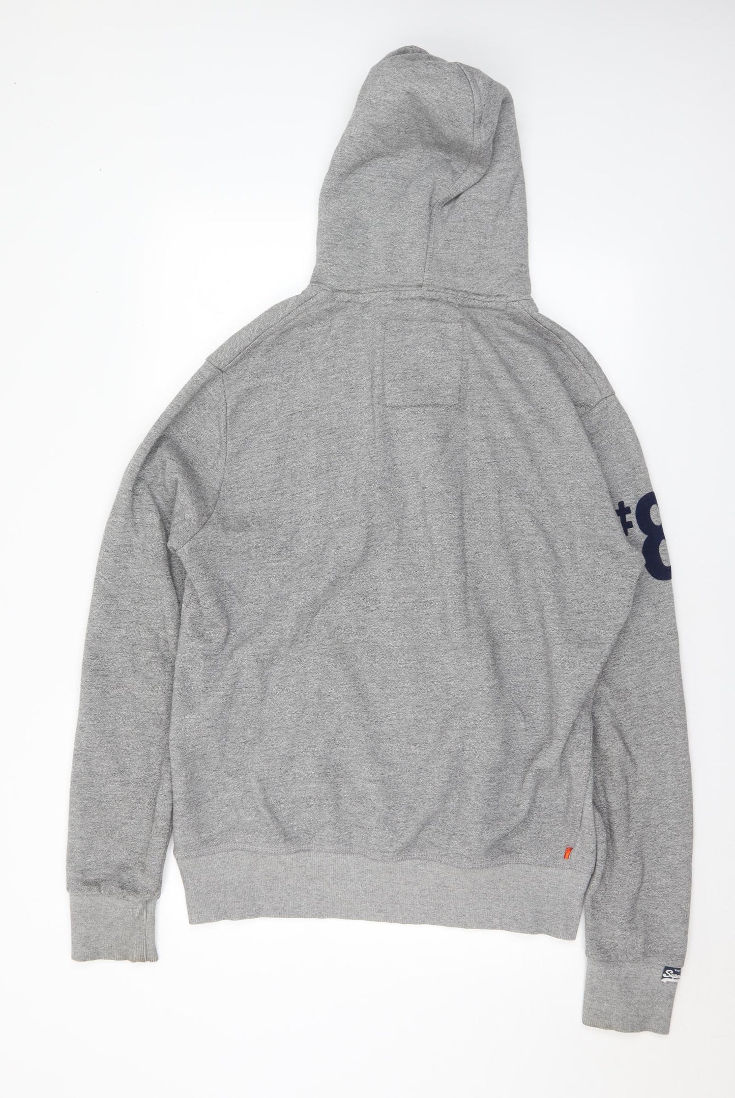 Superdry Mens Grey Cotton Pullover Hoodie Size L