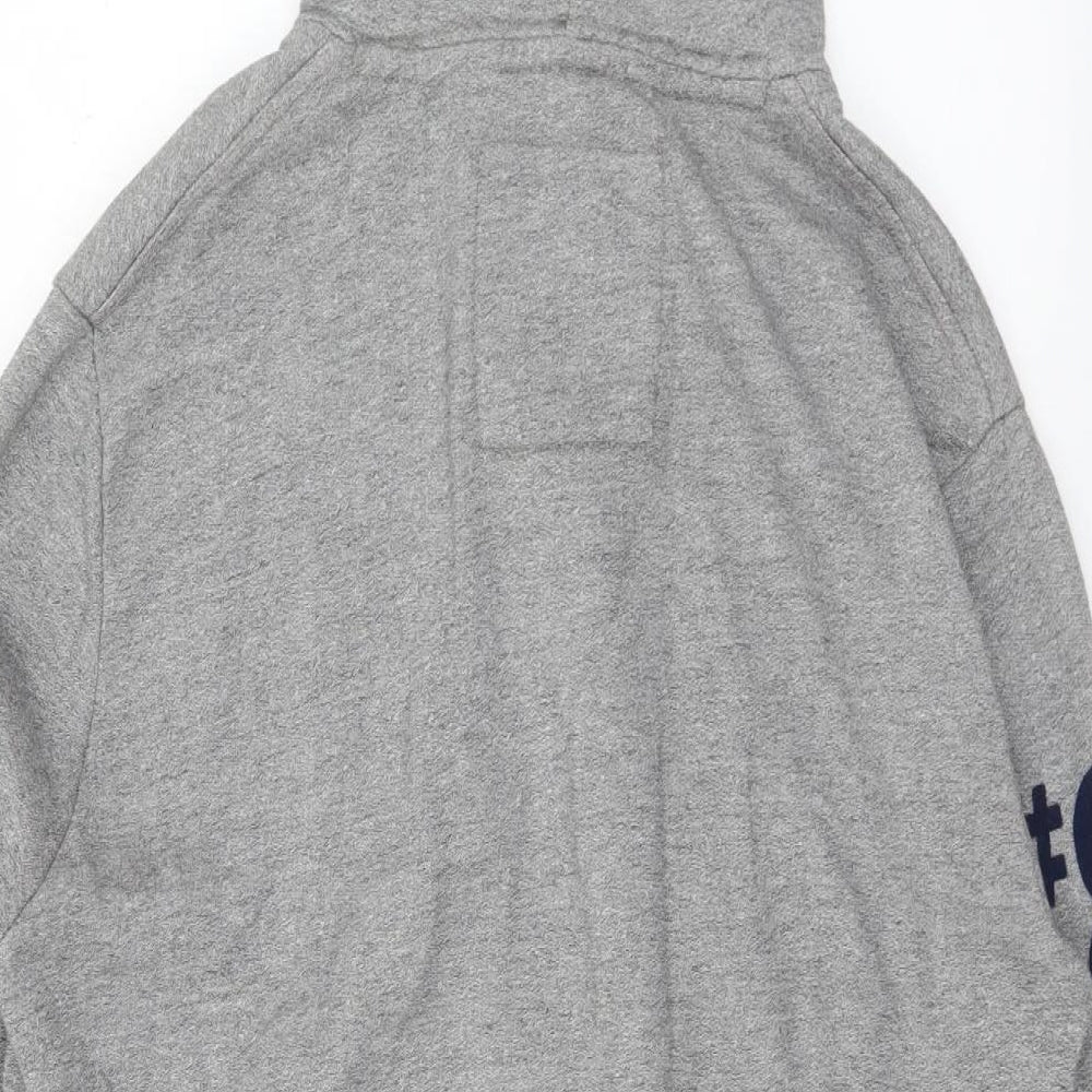 Superdry Mens Grey Cotton Pullover Hoodie Size L