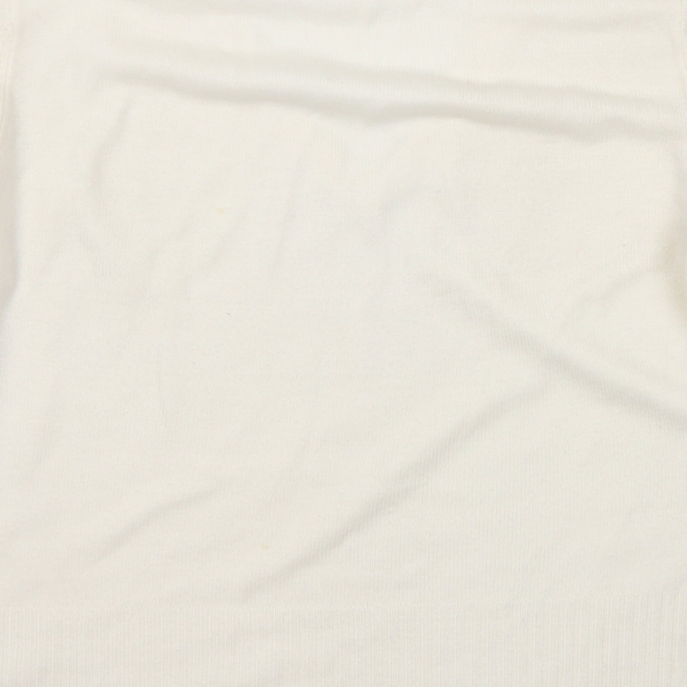 Debenhams Womens Ivory V-Neck Acrylic Pullover Jumper Size 12